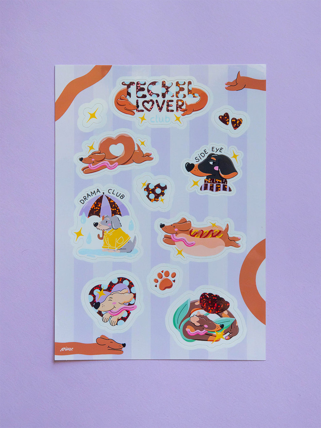 Planche stickers Teckel Lover Club