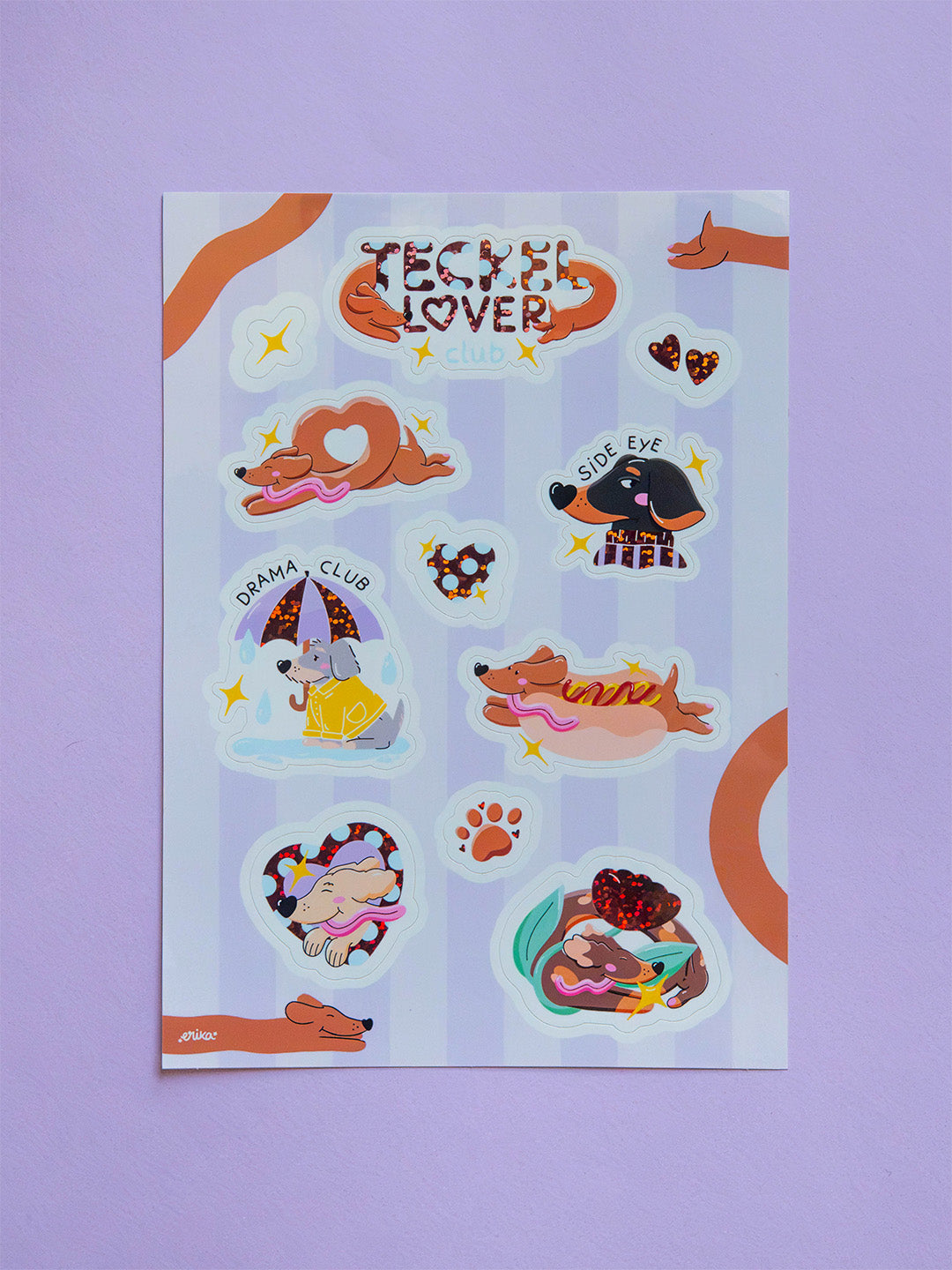 Planche stickers Teckel Lover Club